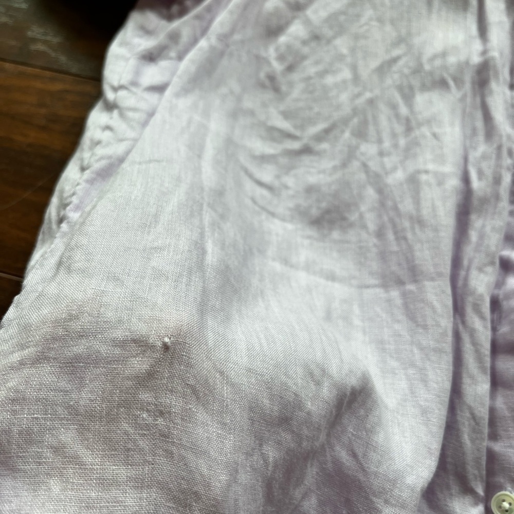 J.Jill Love Linen 100% Linen Purple Long Length Button Down Long Sleeve Size M - Picture 6 of 9
